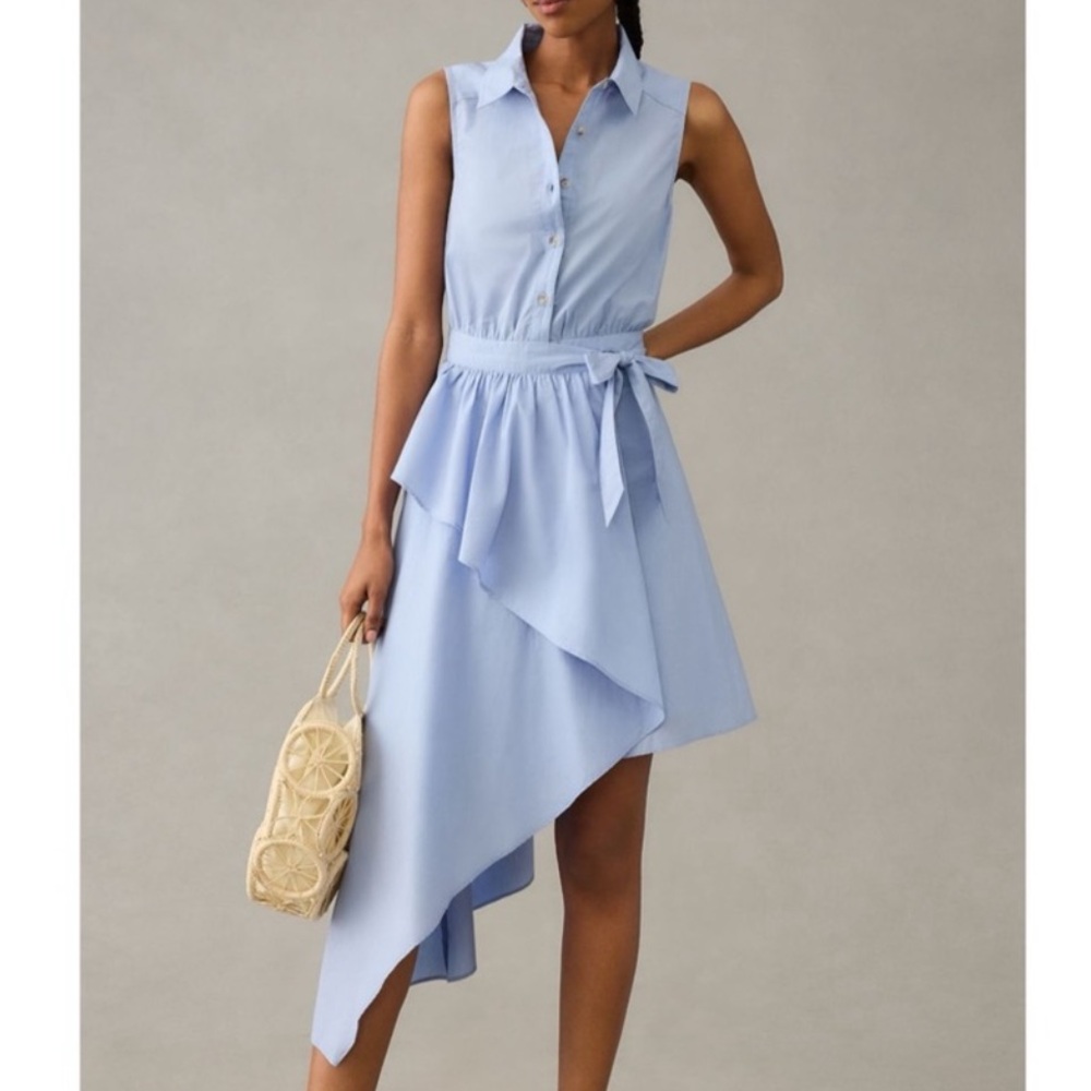 Anthropologie Maeve Asymmetrical Sleeveless shirt dress